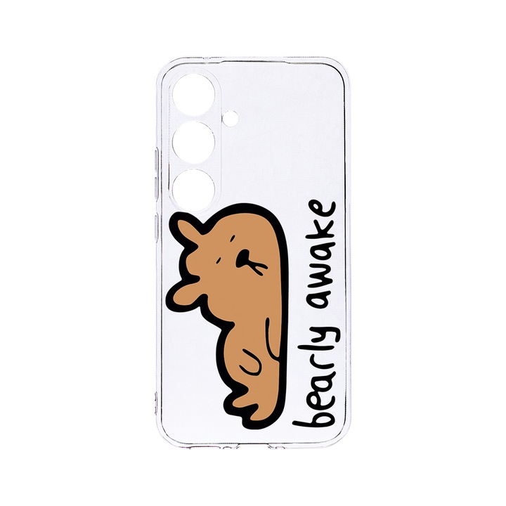 Husa BestCase® Clear Silicon 2MM, Compatibila Cu Samsung Galaxy A55, Bearly Awake, Antisoc, Protectie Camera, Margini ridicate pentru protectia ecranului, T 998