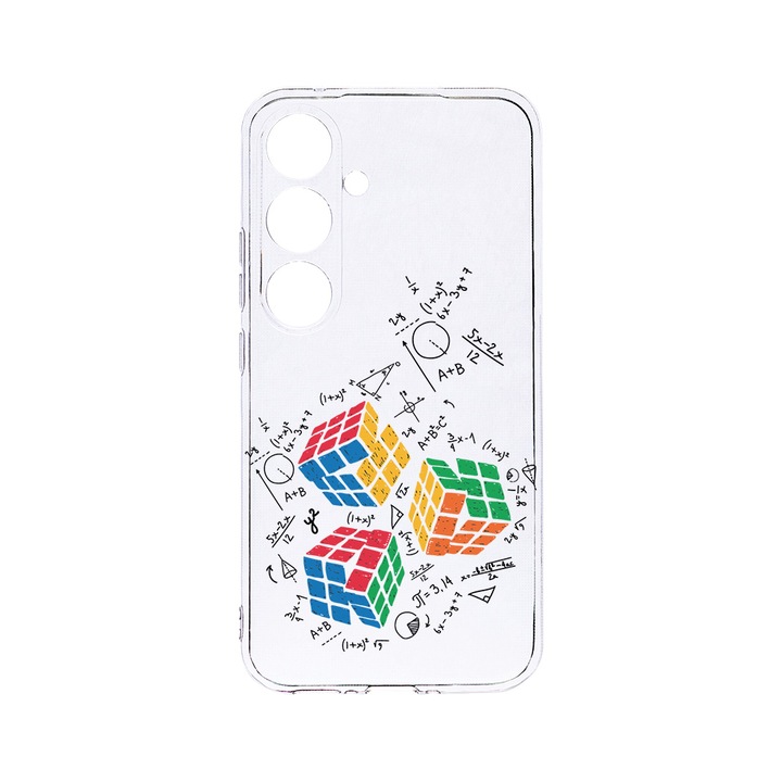 Husa BestCase® Clear Silicon 2MM, Compatibila Cu Samsung Galaxy A55, Rubik Cube, Antisoc, Protectie Camera, Margini ridicate pentru protectia ecranului, T 994