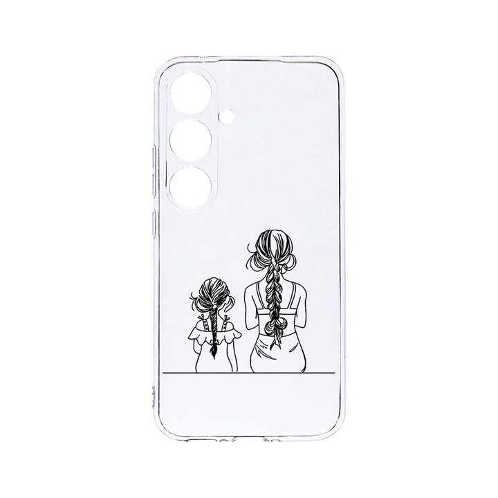 Силиконов калъф BestCase за Samsung Galaxy S24 Plus, Mom And Daughter, Camera Protection, Clear Silicon 2MM, Transparent T 1048