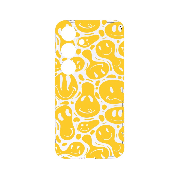 Husa BestCase® Clear Silicon 2MM, Compatibila Cu Samsung Galaxy A55, Acid Smiley, Antisoc, Protectie Camera, Margini ridicate pentru protectia ecranului, T 1053