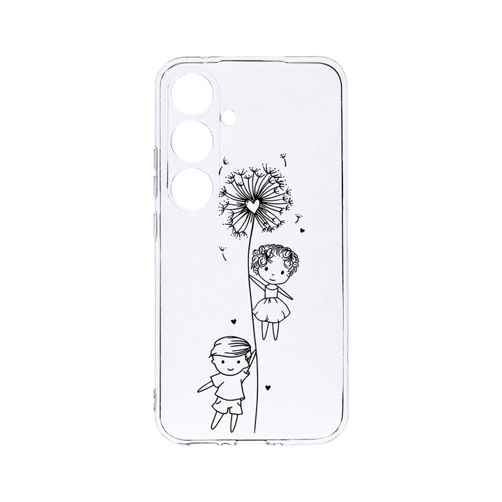 Husa BestCase® Clear Silicon 2MM, Compatibila Cu Samsung Galaxy A55, Girl And Boy, Antisoc, Protectie Camera, Margini ridicate pentru protectia ecranului, T 1049