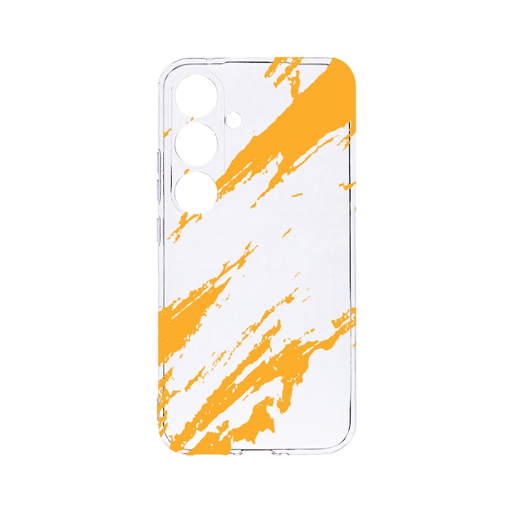 Husa BestCase® Clear Silicon 2MM, Compatibila Cu Samsung Galaxy A55, Golden Stripes, Antisoc, Protectie Camera, Margini ridicate pentru protectia ecranului, T 1054
