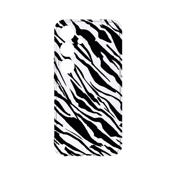 Husa BestCase® Clear Silicon 2MM, Compatibila Cu Samsung Galaxy A55, Zebra Pattern, Antisoc, Protectie Camera, Margini ridicate pentru protectia ecranului, T 1059