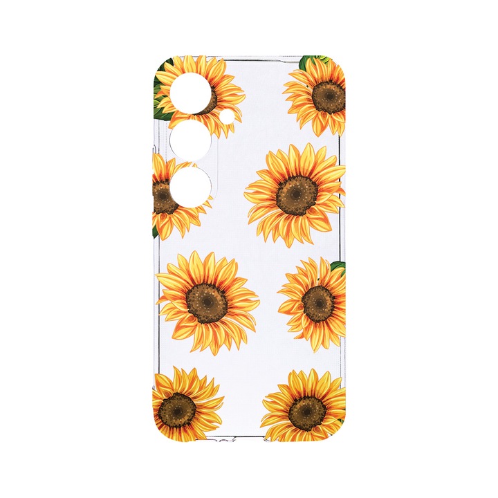 Husa BestCase® Clear Silicon 2MM, Compatibila Cu Samsung Galaxy S24, Sun Flower, Antisoc, Protectie Camera, Margini ridicate pentru protectia ecranului, T 1069