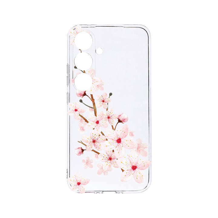 Husa BestCase® Clear Silicon 2MM, Compatibila Cu Samsung Galaxy S24, Spring Flower, Antisoc, Protectie Camera, Margini ridicate pentru protectia ecranului, T 62