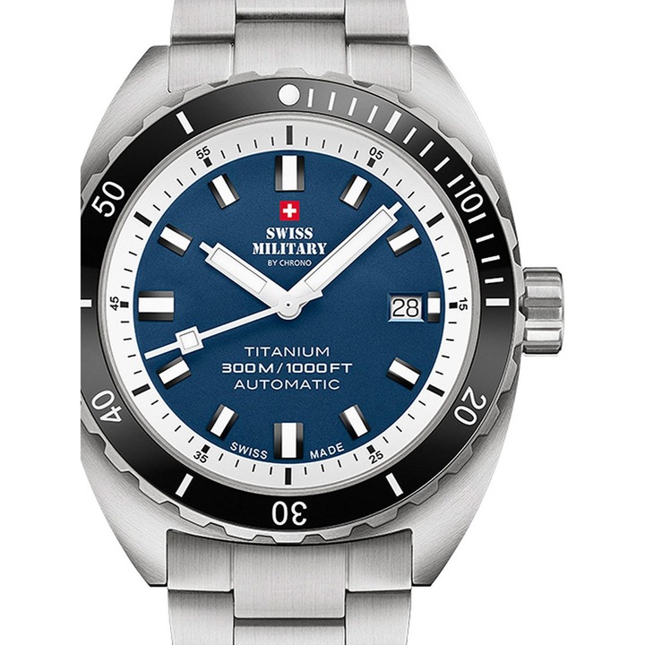 Мъжки часовник, Swiss Military SMA34100.03 Diver Titanium Automatic 42mm 30ATM