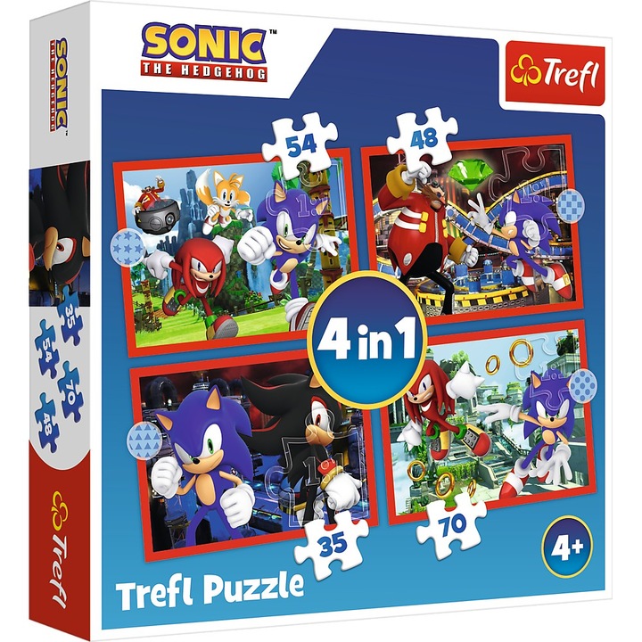 Пъзел Trefl 4 в 1- Sonic, Приключенията на Sonic