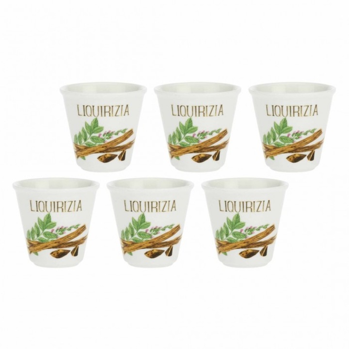 Set 6 pahare pentru lichior, 75ml, alb