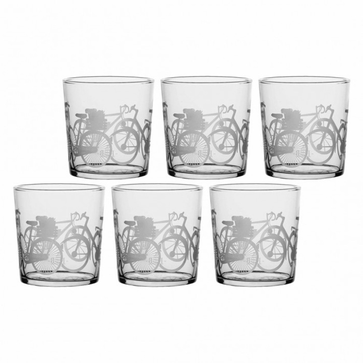 6 poharas készlet, átlátszó, 350 ml