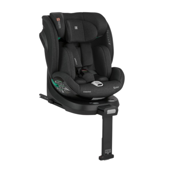 Стол за кола KikkaBoo i-Twist, i-SIZE 40-150 см, ISOFIX, SPS, 360' въртене, опорен крак, Black