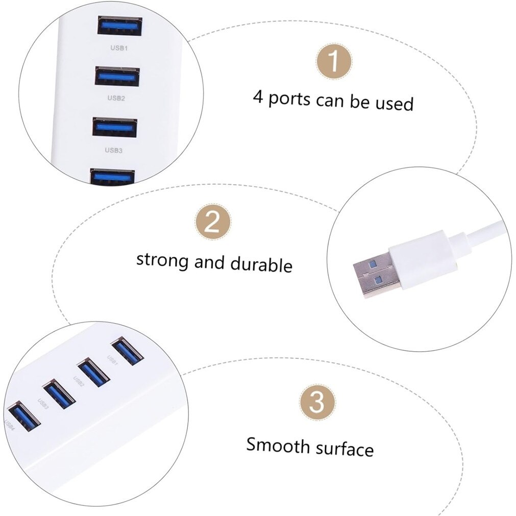 USB хъб и Разклонител 1Tech Combo 4, Високоскоростен, 4 USB порта, 3.0 ...