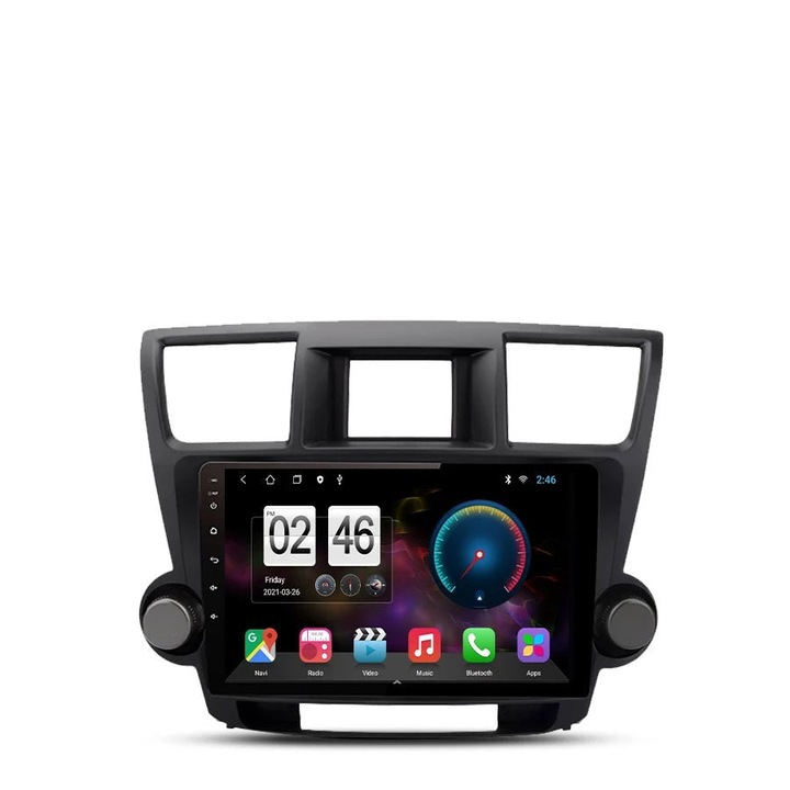 Видео плейър за кола, 1GB, 32GB, 4 Core, с микрофон, 2Din, Wifi, 4x60, черен