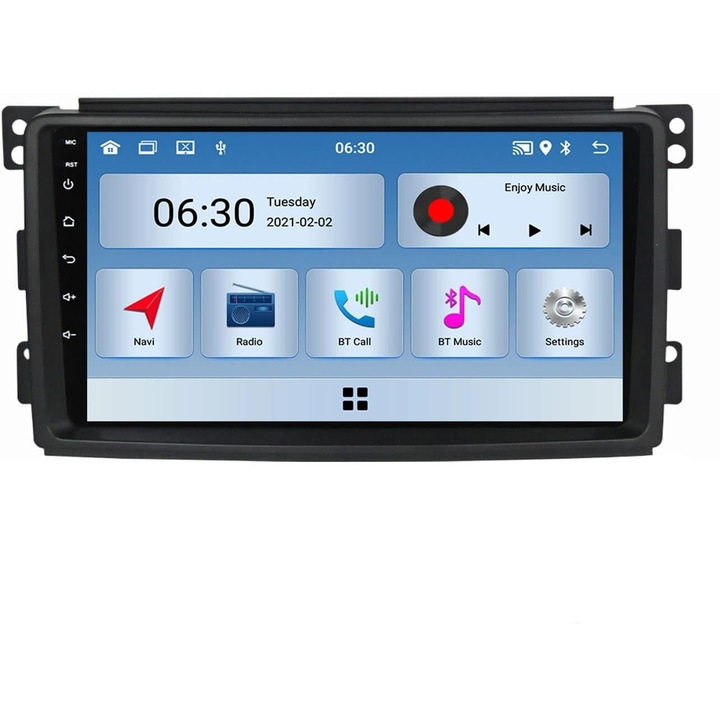 Автомобилен видео плейър за Smart Fortwo HC1 1GB 32GB 4 ядра с микрофон 2Din Wifi 4x60 черен