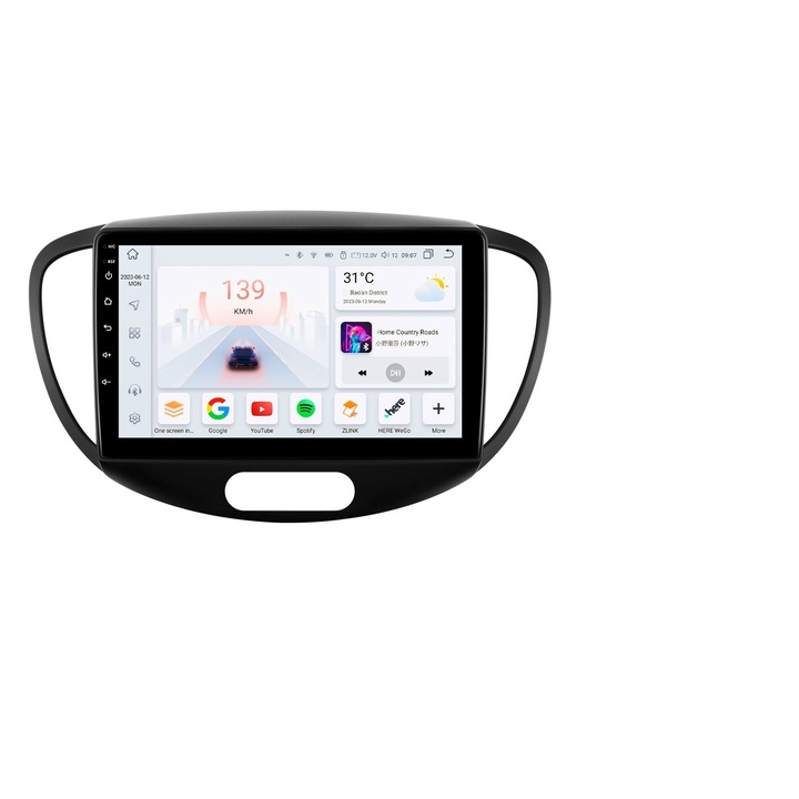 Автомобилен видео плейър за Hyundai I10 S2 4GB 32GB 8 ядрен с микрофон 2Din Wifi 4x60 черен