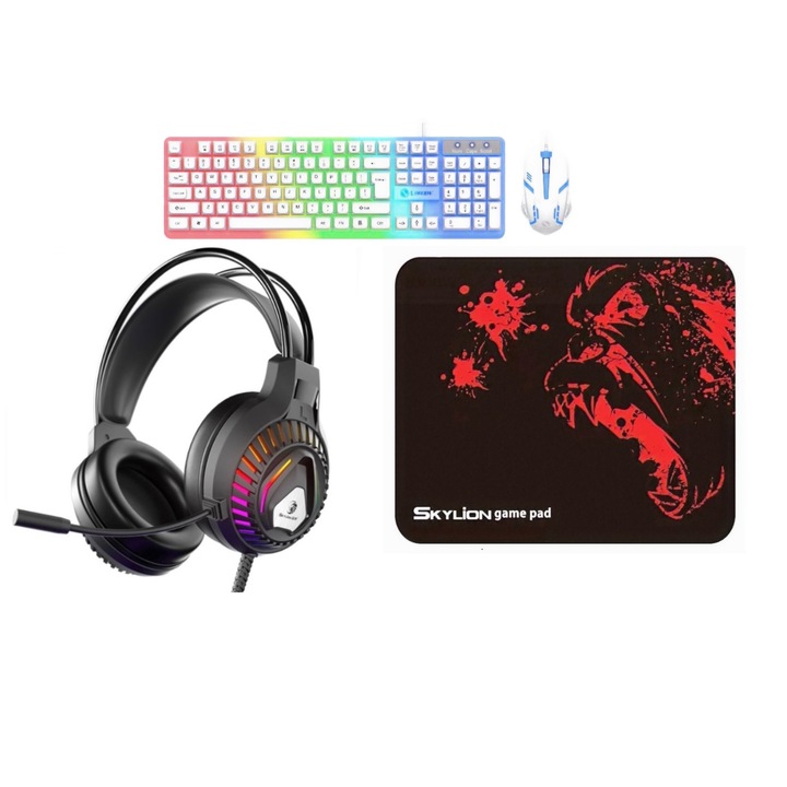 Гейминг Комплект LIMEIDE, GTX350, Бял/Черен