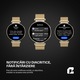 Ceas smartwatch dama, Qualtec by Koppel®, ecran rotund AMOLED 1.32", inteligent, fitness, sport, rezistent apa 3ATM, smart, notificari, wireless, apel Bluetooth 5.3, microfon HD, limba romana, pentru femei, carcasa metalica, 2 bratari incluse, ELITE, gold