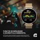 Ceas smartwatch dama, Qualtec by Koppel®, ecran rotund AMOLED 1.32", inteligent, fitness, sport, rezistent apa 3ATM, smart, notificari, wireless, apel Bluetooth 5.3, microfon HD, limba romana, pentru femei, carcasa metalica, 2 bratari incluse, ELITE, gold