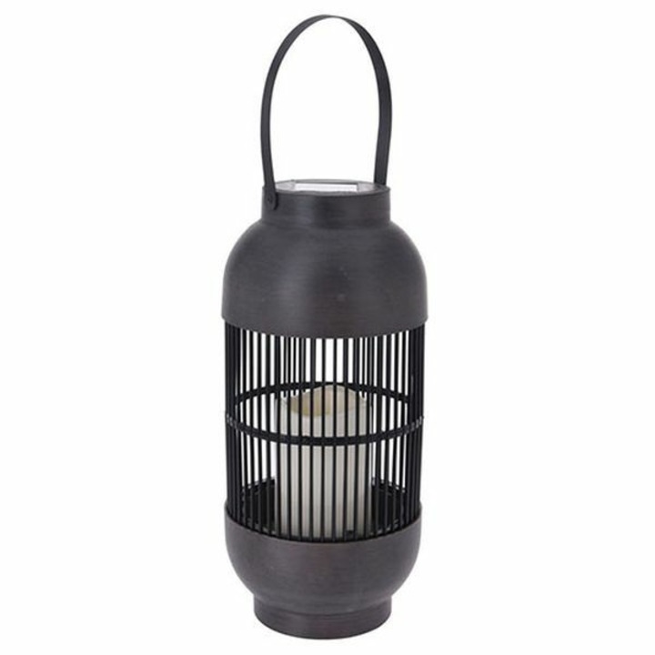 ProGarden Solar LED lámpa, fekete rattan, felakasztható, 33 cm