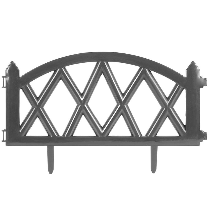 Gard De Gradina, Orion, Rezistent La Intemperii, Decorativ Si Functional, Poate Fi Combinat, Design Robust, 49 X 30 Cm, Grafit