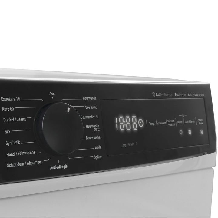 Masina De Spalat Rufe Frontala Daewoo WM814TTWA1DE, Clasa A, 8 Kg, 1400 Rpm, Alb