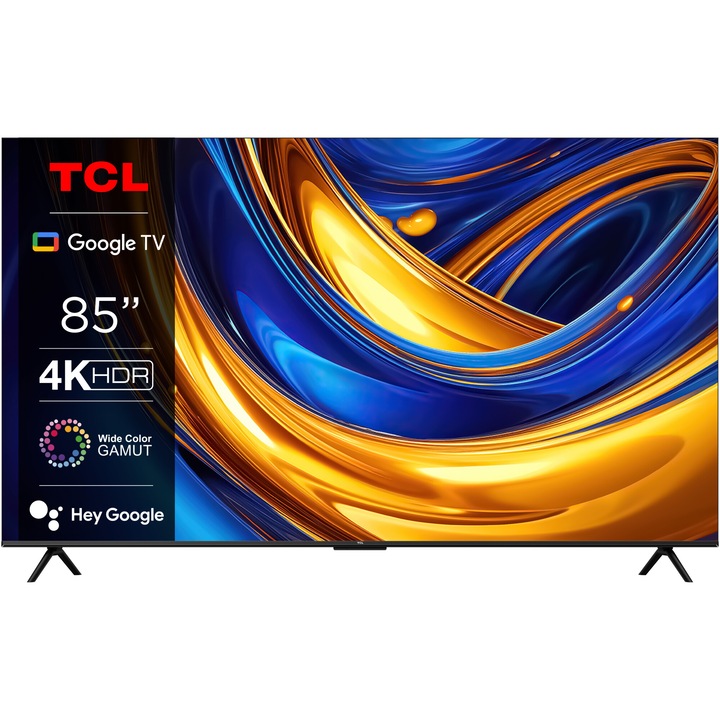 Телевизор TCL LED 85P655, 85" (214 см), Smart Gloogle TV, 4k Ultra HD, Клас F (Модел 2024)