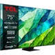 TCL 75C855 Smart LED Televízió, 189 cm, 4K, MiniLED, HDR, Google TV