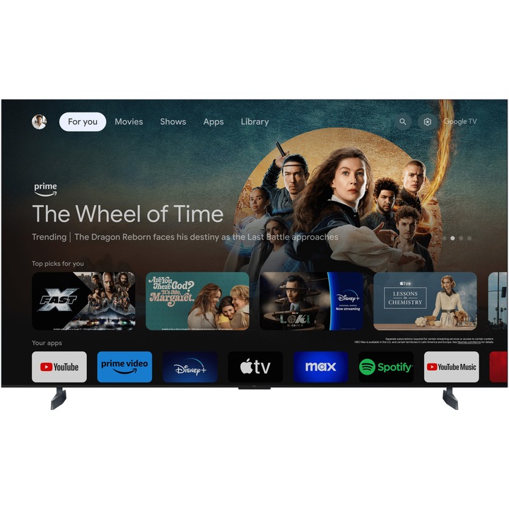 Телевизор TCL MiniLed 85C855, 85"(214 см), Smart Google TV, 4K Ultra HD, 100Hz, Клас F(Модел 2024)