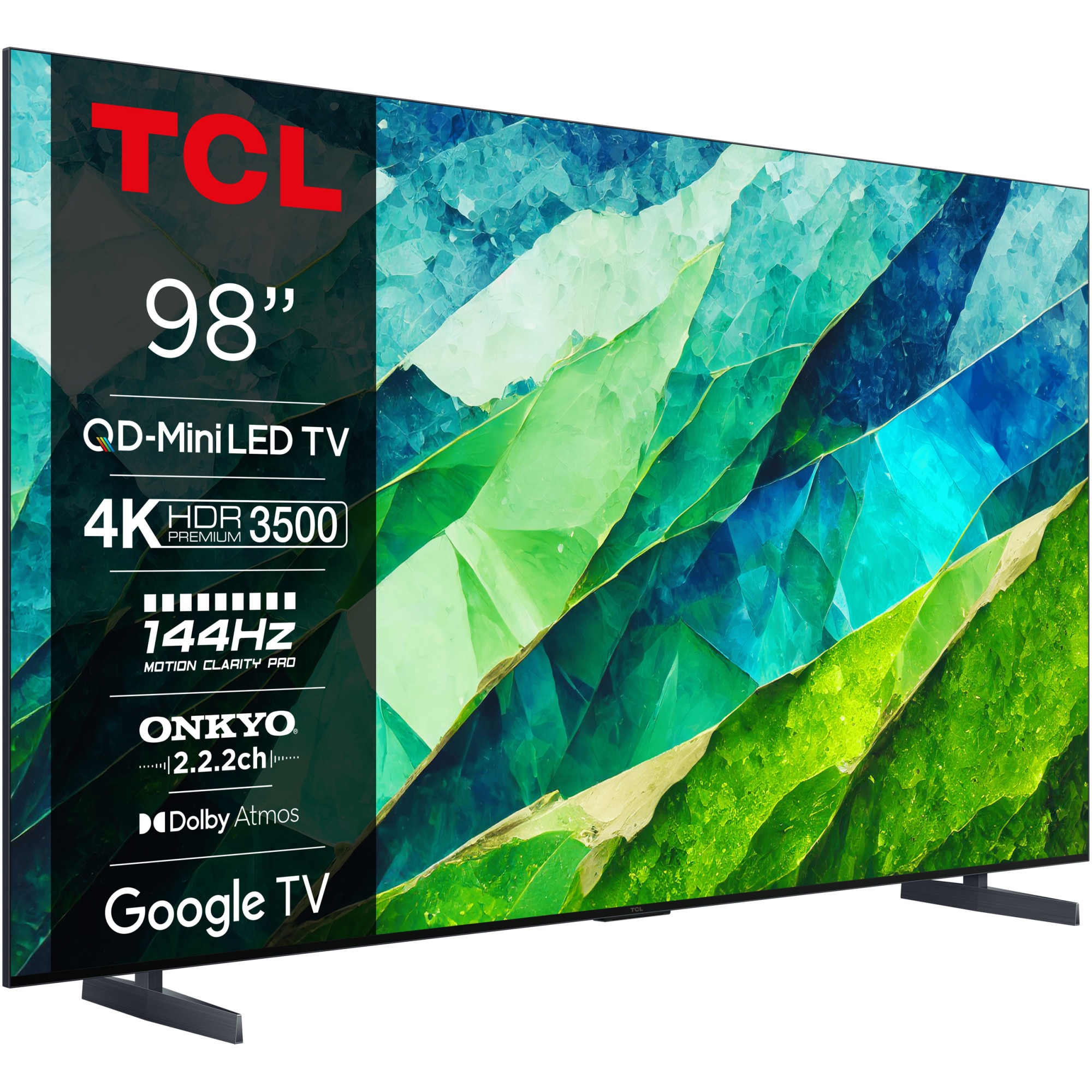 Televizor TCL MiniLed 98C855, 248 cm, Smart Google TV, 4K Ultra HD