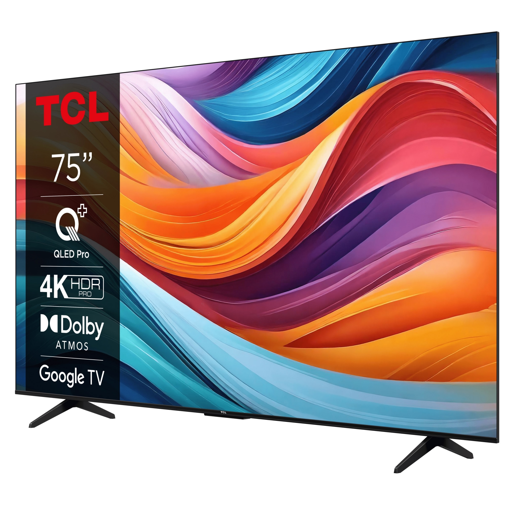 Televizor TCL QLED 75T7B, 190 cm, 4K Ultra HD, Smart Google TV, Clasa F