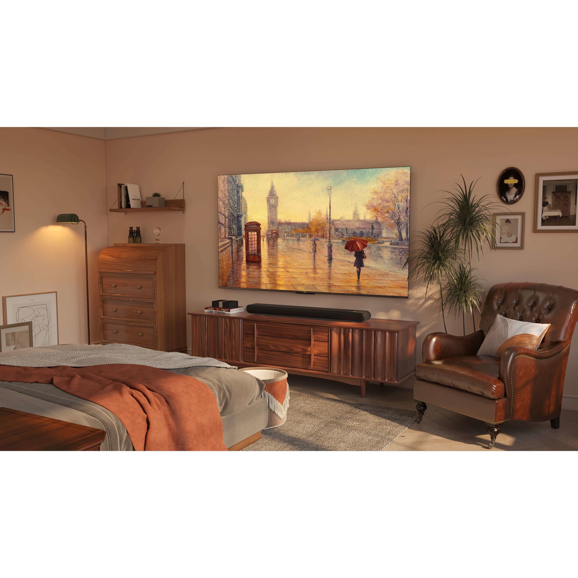 Televizor TCL QLED 75T7B, 190 cm, 4K Ultra HD, Smart Google TV, Clasa F
