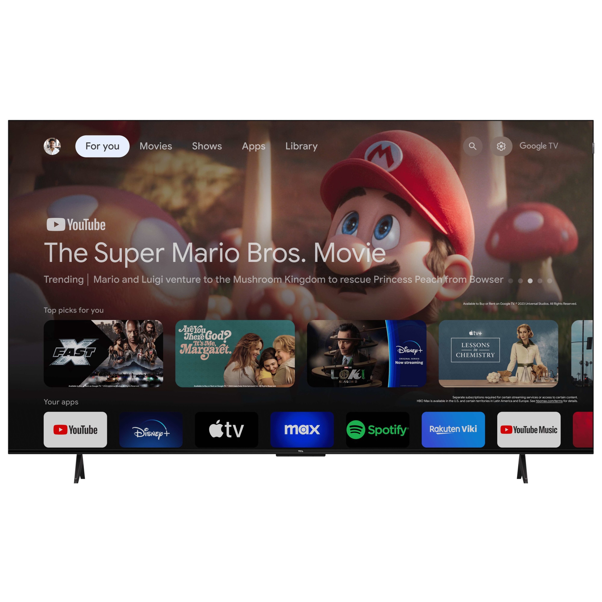 Televizor TCL QLED 75T7B, 190 cm, 4K Ultra HD, Smart Google TV, Clasa F
