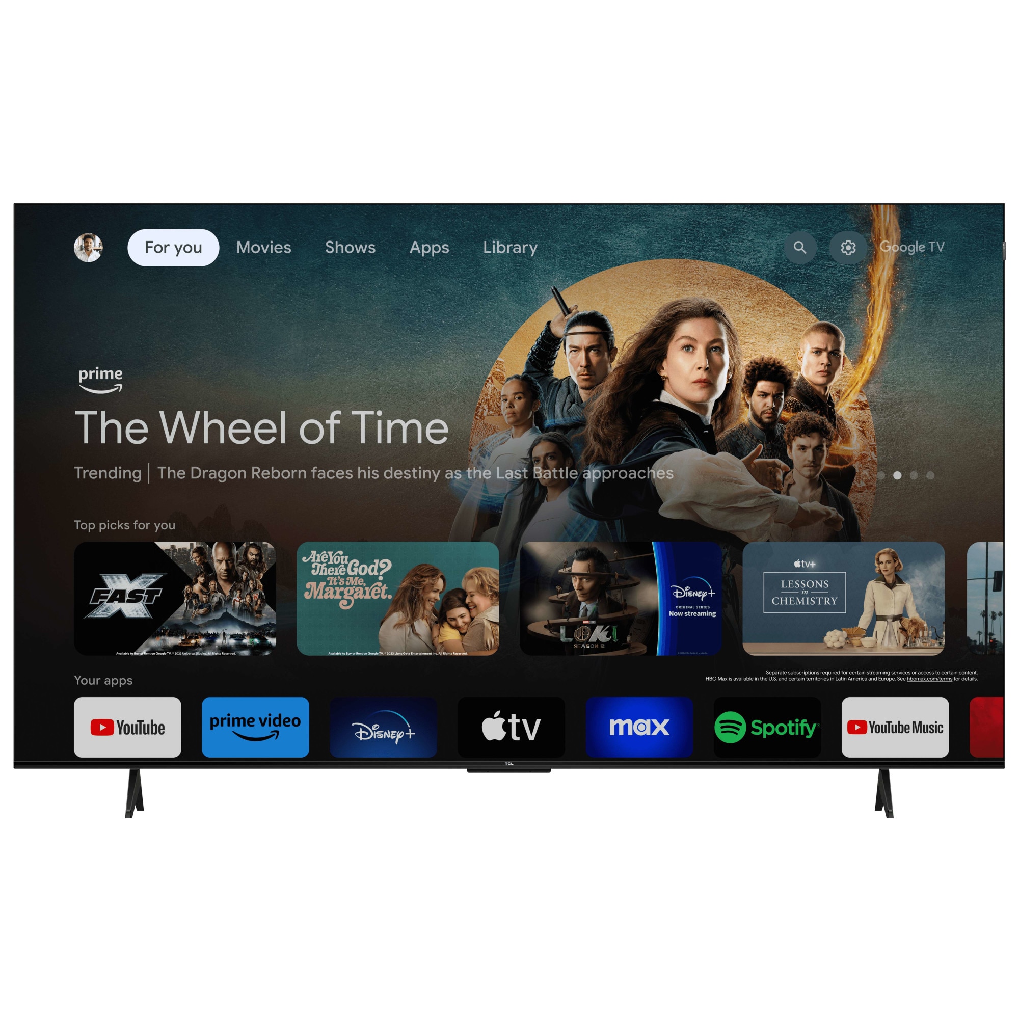 Televizor TCL QLED 75T7B, 190 cm, 4K Ultra HD, Smart Google TV, Clasa F