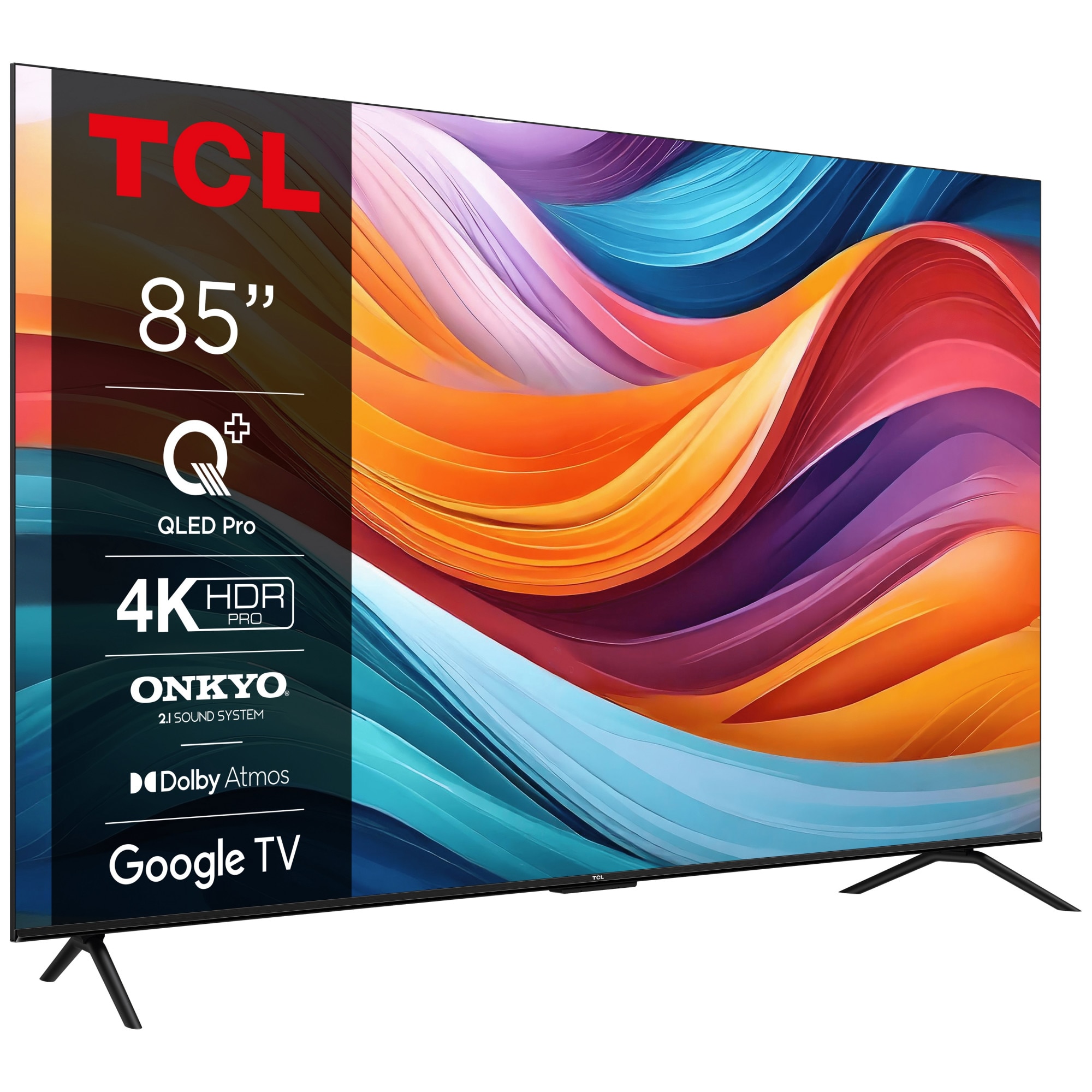 Televizor TCL QLED 85T7B, 215 cm, 4K Ultra HD, Smart Google TV, Clasa F ...