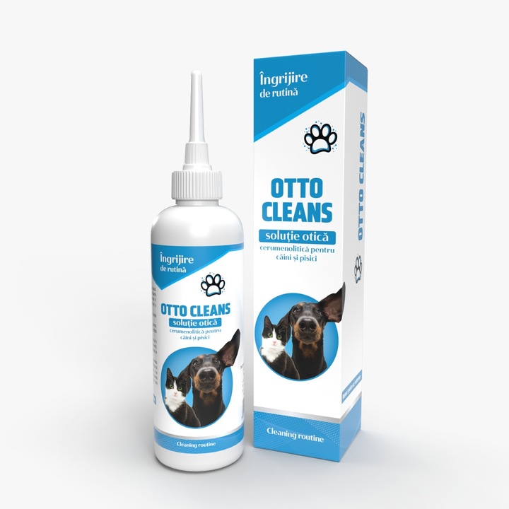 Solutie curatare urechi pentru caini si pisici OTTO CLEANS, 100 ml