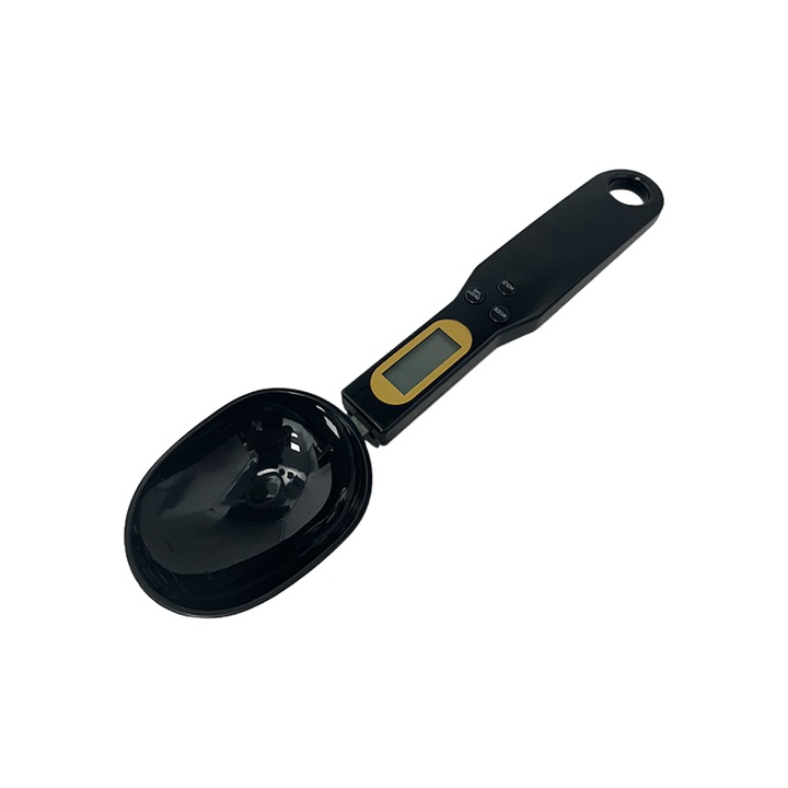 Cantar manual cu lingura de masurare, AEWOYAD, Gram de inalta precizie, Afisaj electronic LCD precis, 0.1 g-500 g, 23×5.8×2cm, Negru