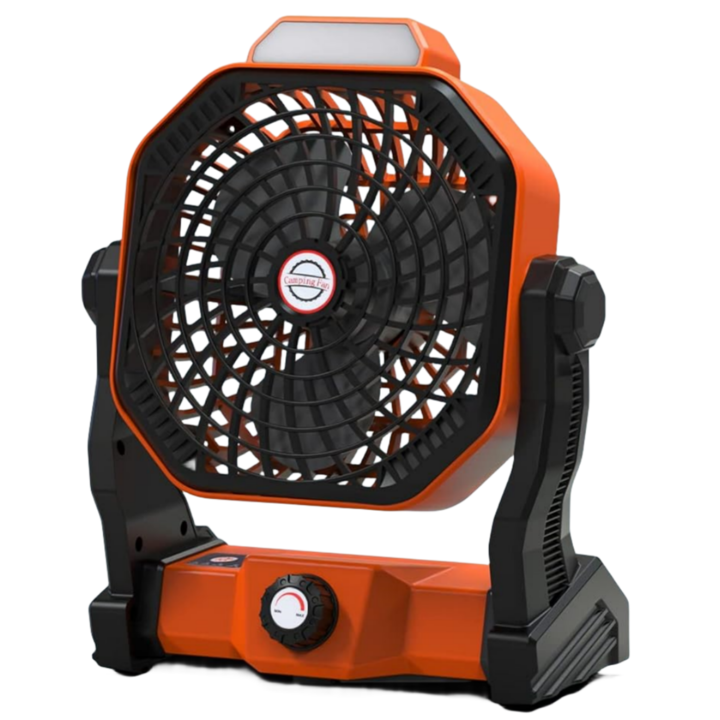 Ventilator pe acumulator, foarte silentios, 4 setari viteza, cu acumulator/incarcator, Negru/Portocala