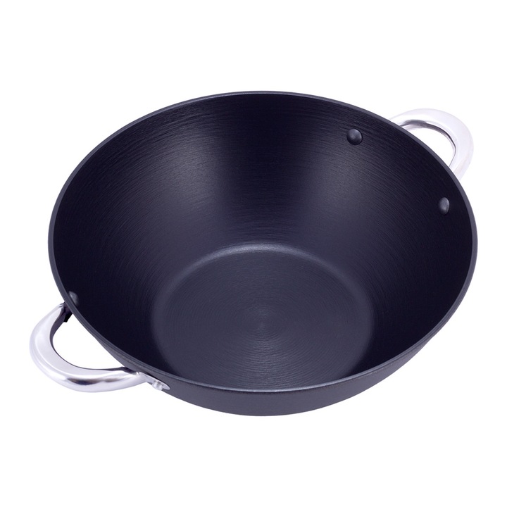 Wok márvány borítással, Kamille, KM 4807MR, 32 cm, pálcikával