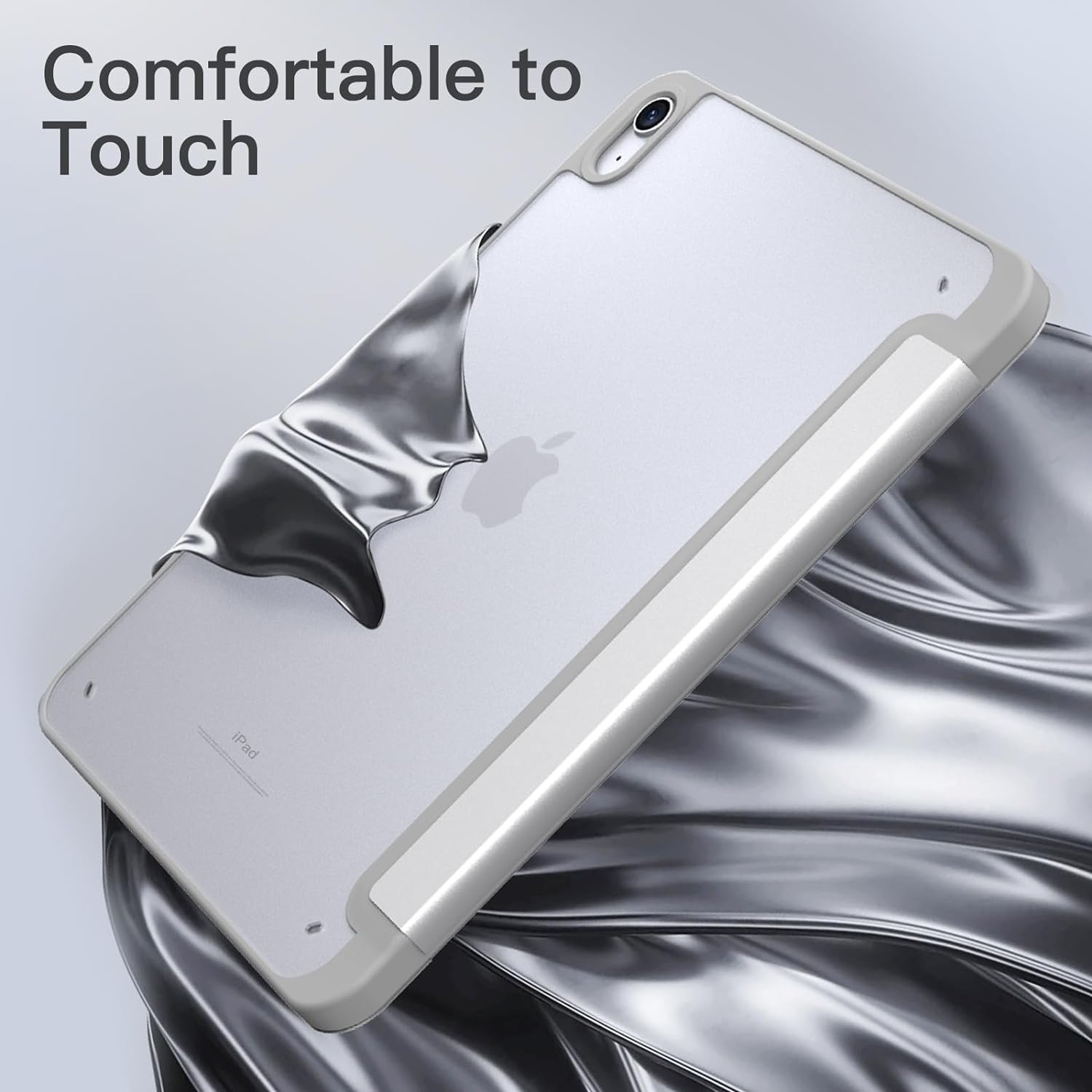 Husa protectie tableta, TPU/Policarbonat, Husa tableta de protectie Compatibila Apple iPad 10.9 inch 2022, suport pentru creion, Argintiu