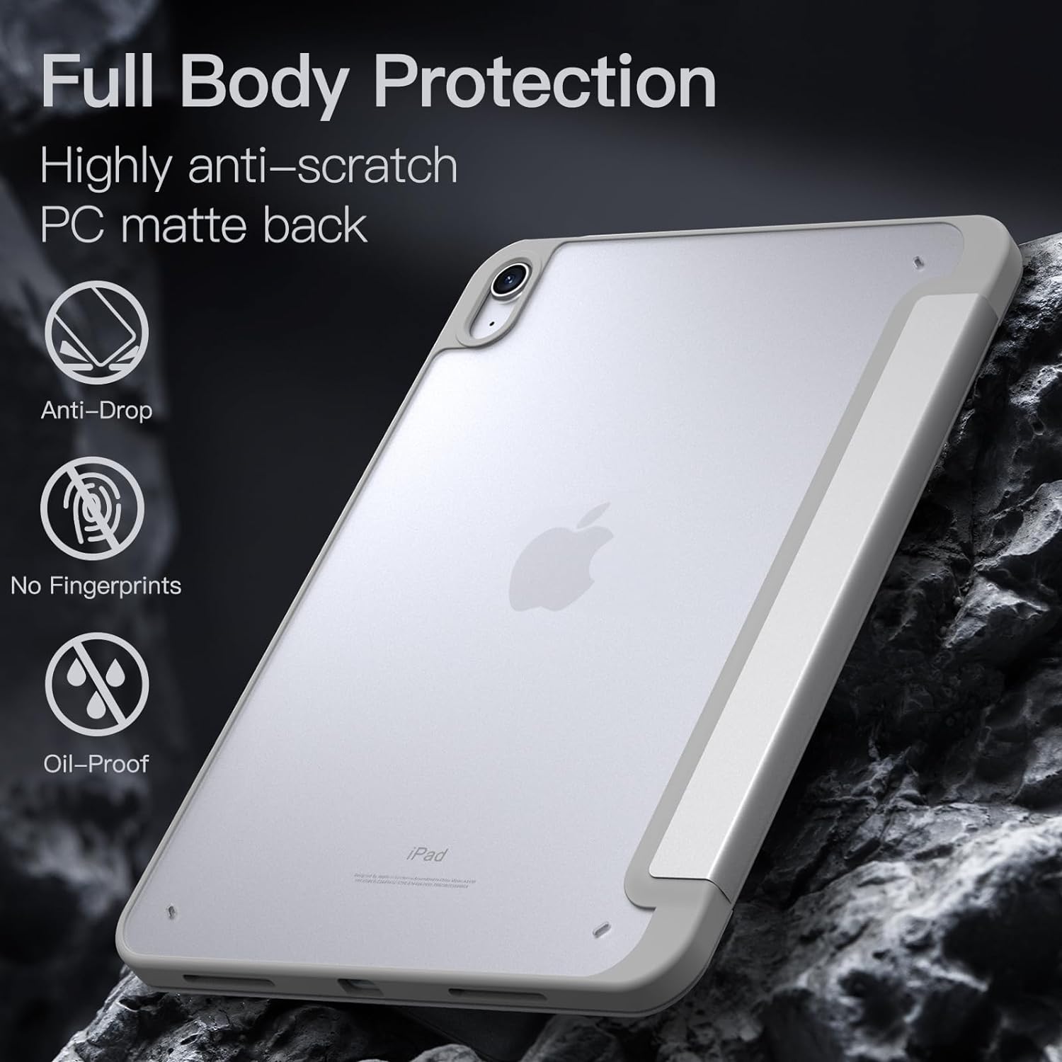 Husa protectie tableta, TPU/Policarbonat, Husa tableta de protectie Compatibila Apple iPad 10.9 inch 2022, suport pentru creion, Argintiu