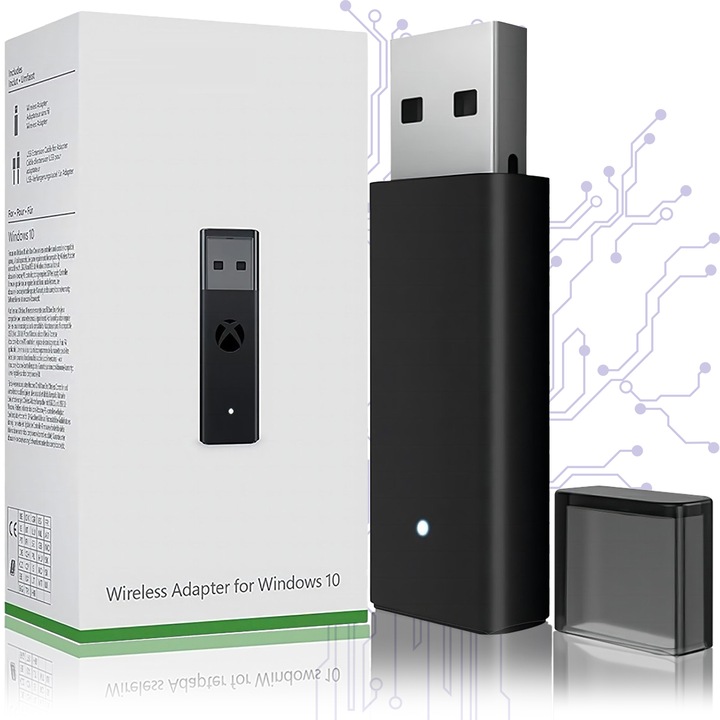 PC-adapter Xbox One vezeték nélküli kontrollerhez, Excitat, Windows 10/11-hez, Plug and Play, fekete