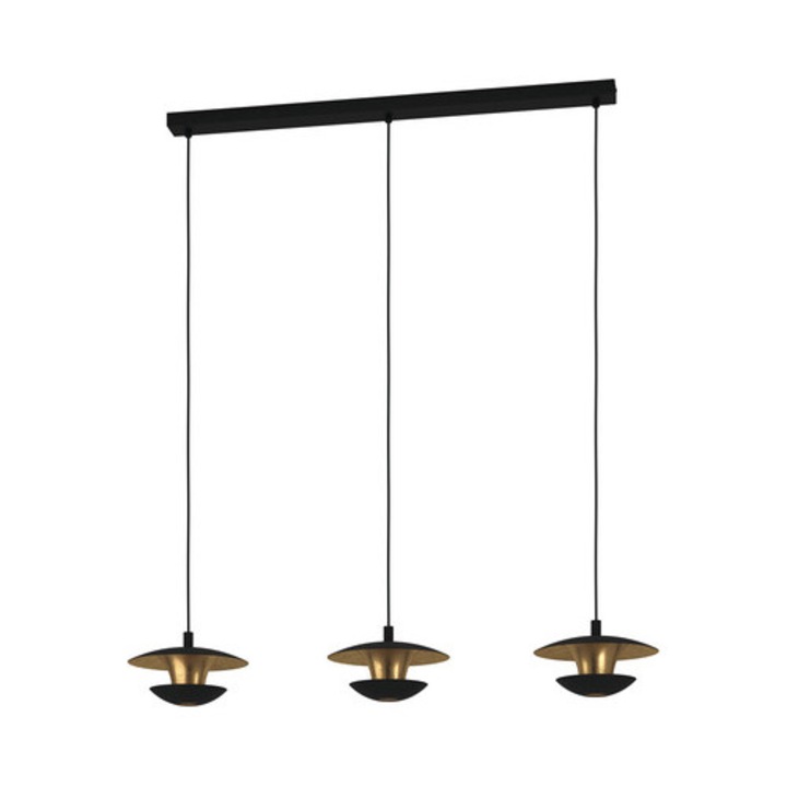 Pendul Cu Led Integrat Nuvano 3x4, 5w 1035 Lumeni, Auriu/negru