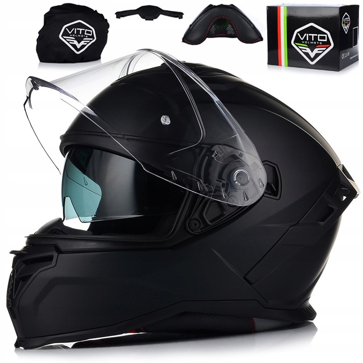 Casca Moto, VITO Presto, Negru mat, Integrala, Full Face, Protectie UV, ABS, ECE 22.06, L 59-60 cm