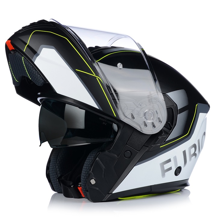 Мотоциклетна каска, VITO Furio, флуоресцентен мат, UV защита, ABS, ECE 22.06, XL 61-62 см