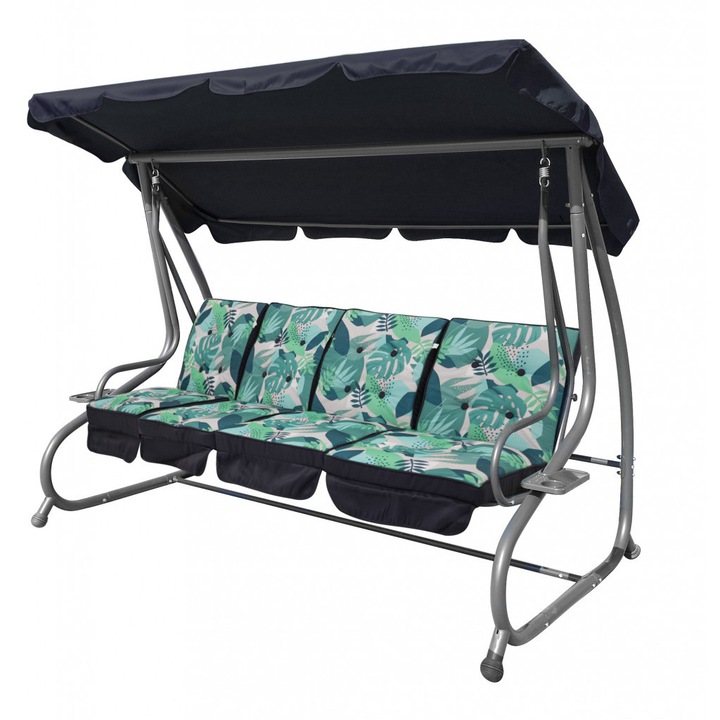 Hintaágy zöld levél mintával 240 x 114 x 168 cm