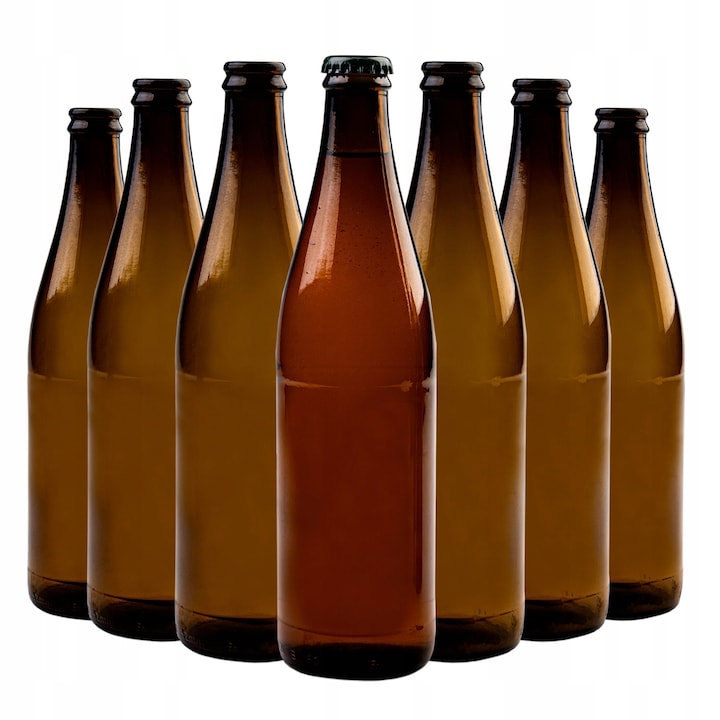 Sticla Decorativa, Superbutelki, Modelul 2, 500 ml, Solida, Sticla De Inalta Calitate, Pentru Bere, Dupa Prepararea Berii, Inaltime 25 cm, Diametru 6.7 cm, Greutate 270 G, Maro, 50 Buc