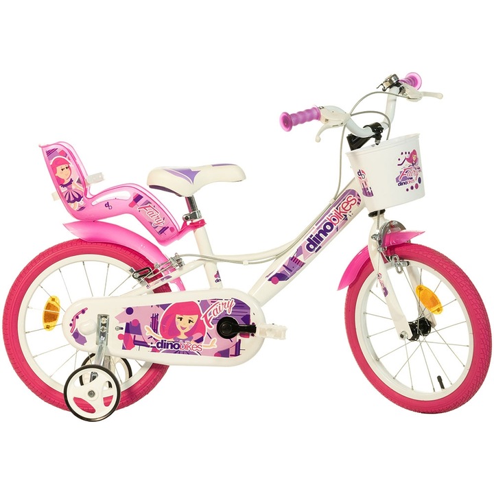Dino Bikes 16" Fairy gyerekbicikli, fehér rózsaszínnel