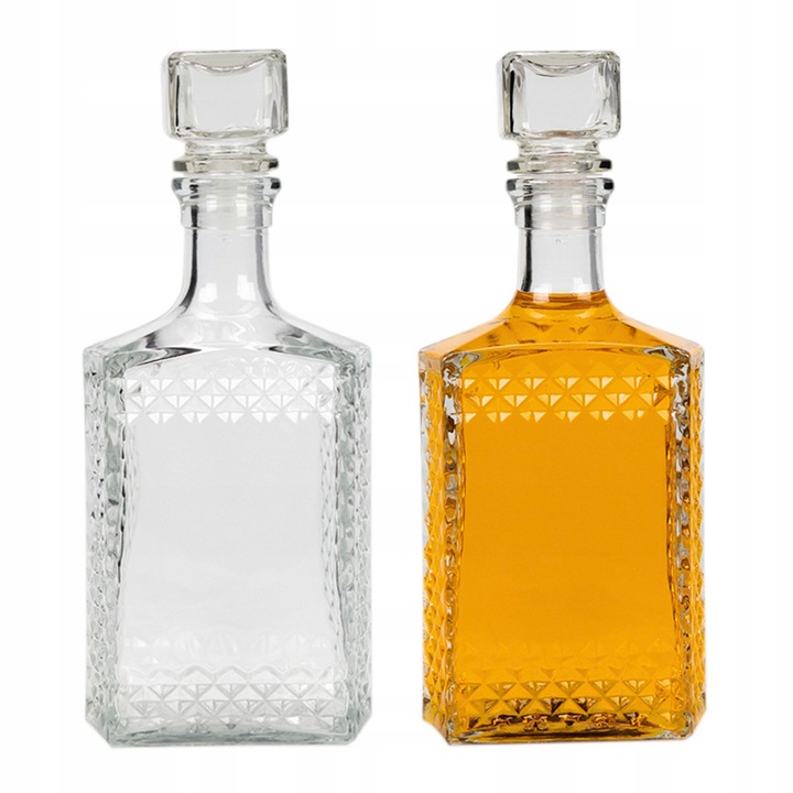 Set Carafa Din Sticla, SuperButelki, 500 ml, Pentru Depozitarea si Servirea Bauturilor Alcoolice, Vin, Lichior, Design Clasic, Durabil si Robust, 18.5 x 7.5 x 2.2 cm, Transparenta, 5 Buc