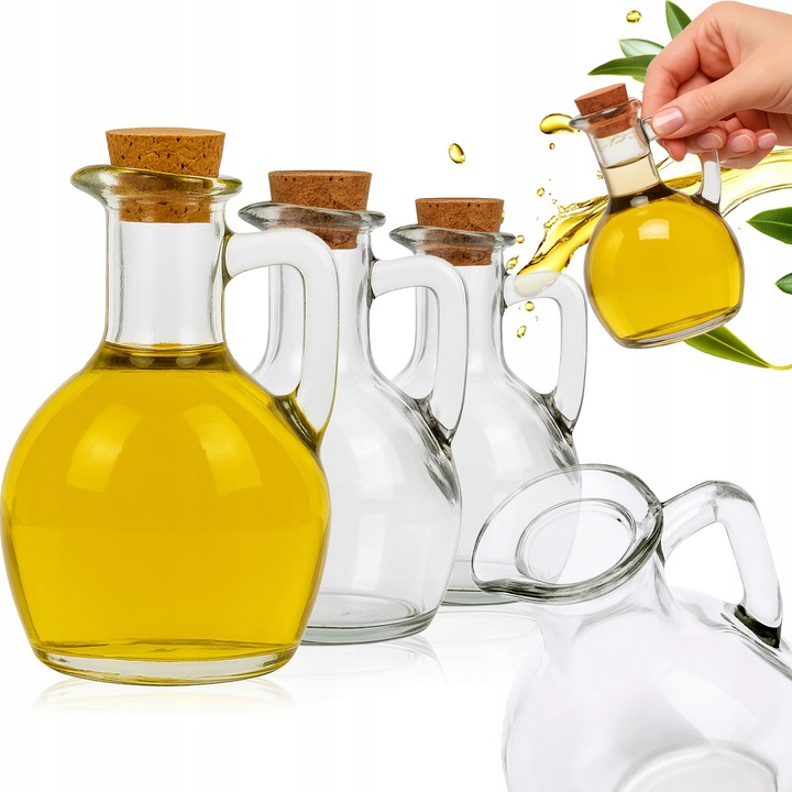 Sticla din Sticla, SuperButelki, Model Galon, 150 ml, Cu Dop Natural, Sticla Mica pentru Ulei si Sucuri, Idee de Cadou pentru Invitati, Sticla de Calitate, Durabila si Rezistenta, 10 bucati