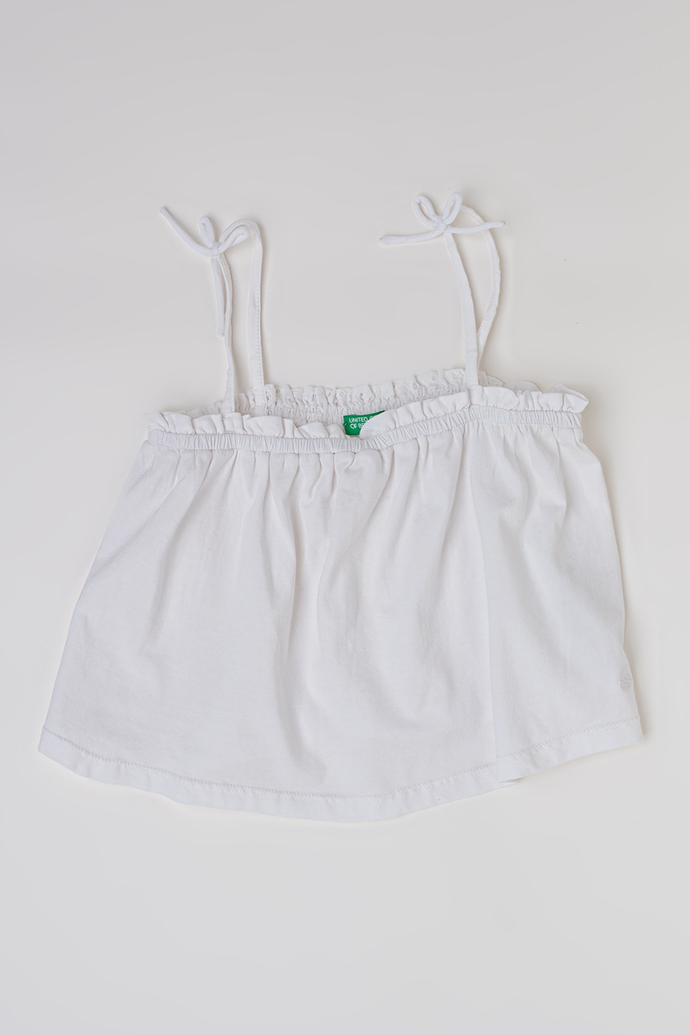 United Colors of Benetton, Top cu decolteu patrat, Alb optic, 150 CM