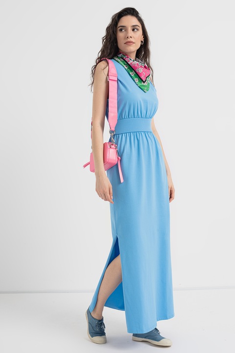 United Colors of Benetton, Дълга рокля с цепки встрани, Светлосин